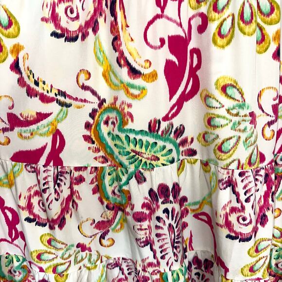 Umgee Colorful Paisley Collared Sleeveless A-Line Midi Dress Size Large - Picture 4 of 12